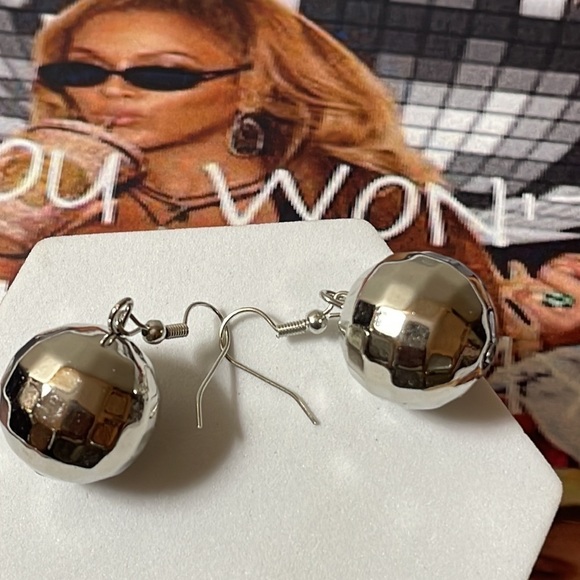 Disco Mirror Ball Drop Earrings - Picture 8 of 17